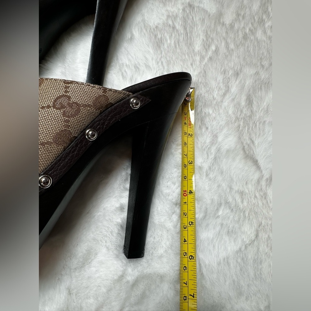 Gucci Women's Brown Monogram Mules - Picture 9 of 17